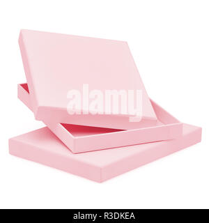 Pink Rectangular Flat Chocolate jewelry and Gift Box on Cool Angle Stock Photo