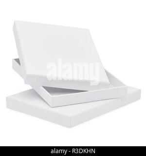 White Rectangular Flat Chocolate jewelry and Gift Box on Cool Angle Stock Photo