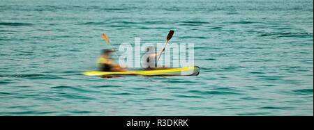 kayakers  among big water Stock Photo