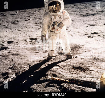 Buzz Aldron on the moon from Apollo 11. Stock Photo