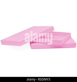 Pink Rectangular Flat Chocolate jewelry and Gift Box Stock Photo