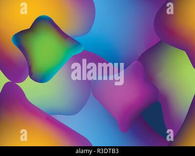 Liquid shapes seamless pattern. Abstract colorful gradient. Vector illustration Stock Vector