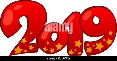 2019 Happy New Year design element. Stock Vector