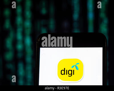 Digi Telecommunications Mobile operator company logo seen displayed on ...
