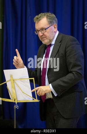 Scottish Secretary David Mundell during a visit to Towerbank Primary School in Portobello, Edinburgh, as part of the UK Government's Connecting Classroom project. Stock Photo