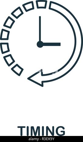 Timing icon. Outline style thin design from business icons collection. Pixel perfect simple pictogram timing icon for UX and UI Stock Vector