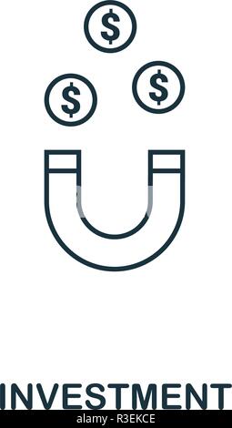 Investment icon. Outline style thin design from business icons collection. Pixel perfect simple pictogram investment icon for UX and UI Stock Vector