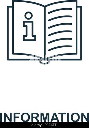 Information icon. Outline style thin design from business icons collection. Pixel perfect simple pictogram information icon for UX and UI Stock Vector