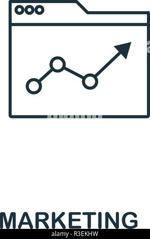 Marketing icon. Outline style thin design from business icons collection. Pixel perfect simple pictogram marketing icon for UX and UI Stock Vector