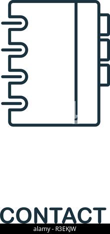 Contact icon. Outline style thin design from business icons collection. Pixel perfect simple pictogram contact icon for UX and UI Stock Vector