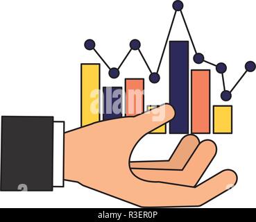 hand with statistics chart search engine optimization vector ...