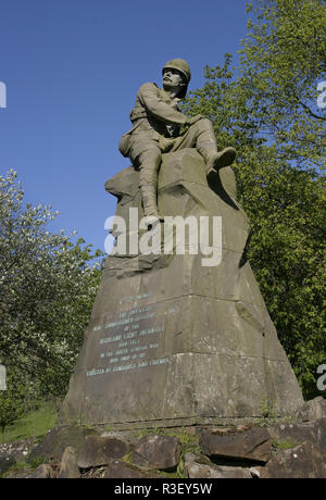 This grand war memorial is dedicated to the memory of all the non-commissioned officers of the Highland Light Infantry who fought, and died, in the South African War in 1899. The memorial is in Kelvingrove park in Glasgow, Scotland. Stock Photo