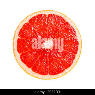 Grapefruit  in a cut isolated on white background Stock Photo
