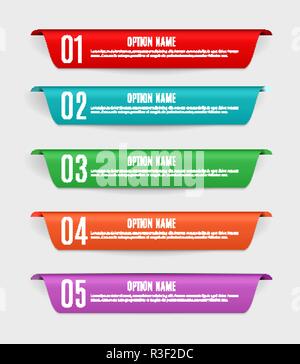 Infographic Templates with  Color labels, steps and options for Business Vector Illustration Stock Vector