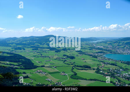 View into the Salzkammergut from the top of the Drachenwand via Ferrata Stock Photo