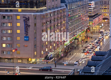 Evening Vasagatan, Stockholm, Sweden Stock Photo