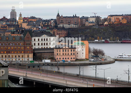 Riddarholmen viewed from a roof on Vasagatan, Stockholm, Sweden Stock Photo