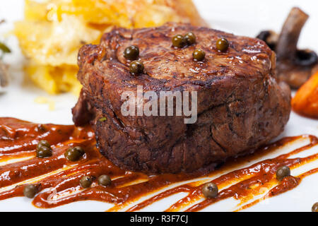 beef steak with pepper sauce Stock Photo