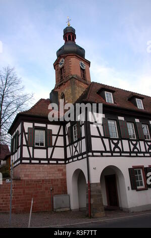 restored half-timbered house in rheinzabern / pfalz Stock Photo