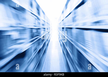 library setting with books and reading material Stock Photo