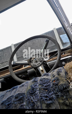 Very rusty wreck classic BMW E9 classic sports car Stock Photo