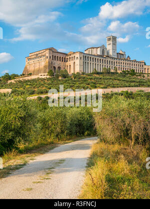 Panoramic view of Assisi, in the Province of Perugia, in the Umbria region of Italy. Stock Photo