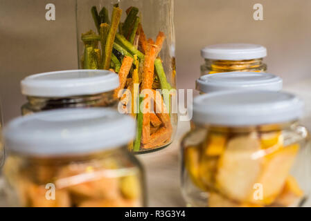 lyophilized fruits in jars Stock Photo