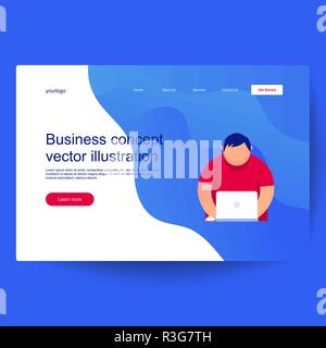 business concept. A young programmer programs the code. Creating a new project on the laptop Stock Vector