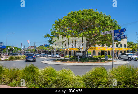 roundabout of River and Cherry Street in the town center of ther Northern Rivers region town of Ballina, New South Wales, Australia Stock Photo