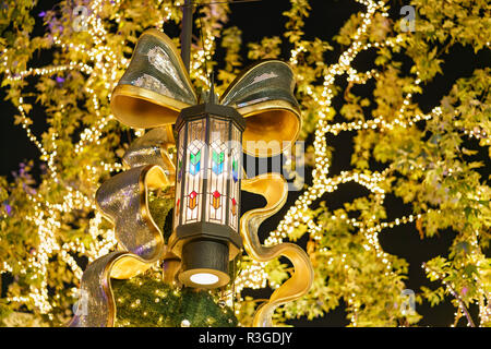 Los Angeles, NOV 19: Night view of the beautiful christmas lights of the Grove on NOV 19, 2018 at Los Angeles
