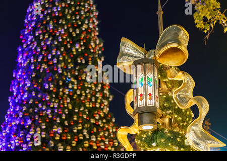 Los Angeles, NOV 19: Night view of the beautiful christmas lights of the Grove on NOV 19, 2018 at Los Angeles Stock Photo