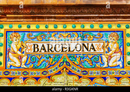 picture of historic tiles from Seville, Spain Stock Photo