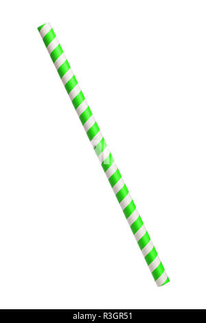 paper drinking straw with red and white stripes Stock Photo