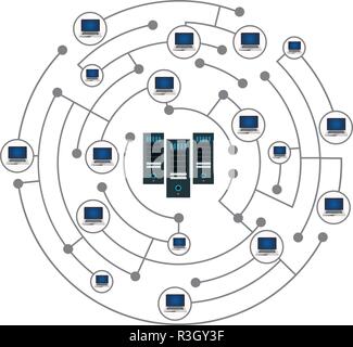 Network concept isolated on white background Stock Vector