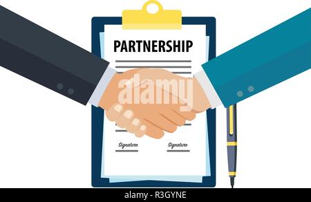 Business partnership handshake Stock Vector