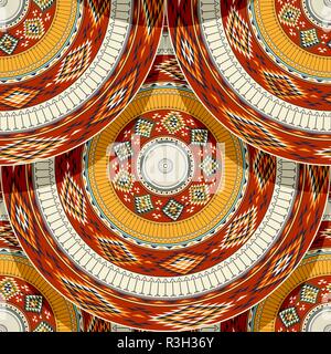 Native american indian round seamless pattern vector for your design Stock Vector