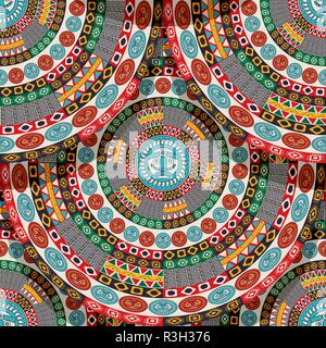 Native aztec, mayan round seamless pattern vector for your design Stock Vector