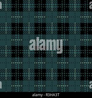 Plaid check patten. Checkered fabric print in shades of blue, indigo, violet and white. Seamless vector texture. eps10 Stock Vector