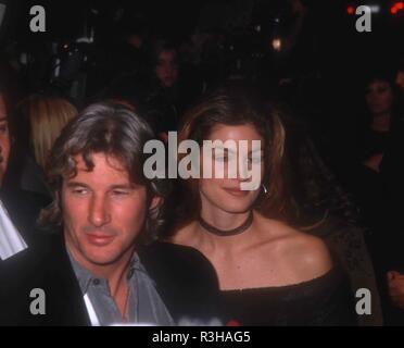 WESTWOOD, CA - FEBRUARY 2: Actor Richard Gere and model Cindy Crawford attend Warner Bros. Pictures' 'Sommersby' premiere on February 2, 1993 at Mann Bruin Theatre In Westwood, California. Photo by Barry King/Alamy Stock Photo Stock Photo