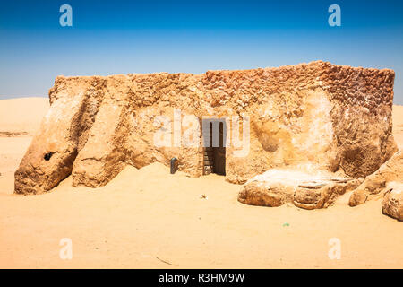 the houses from planet tatouine - star wars film set,tunisia nefta. Stock Photo