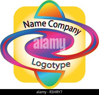 Emblem. Creative, abstract logo. Corporate identity. isolated, white . Vector Stock Vector