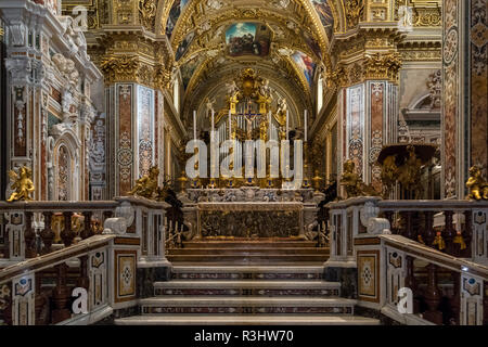 Montecassino, Italy - June 17, 2017: Altar Inside the Basilica Cathedral at Monte Cassino Abbey. Italy Stock Photo