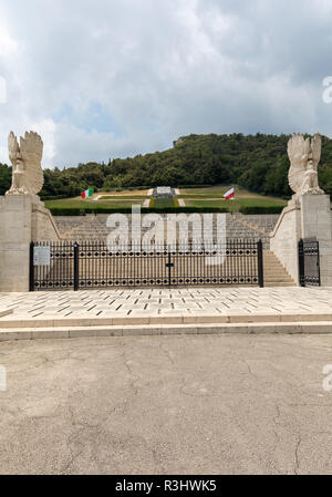 Montecassino, Italy - June 17, 2017: Polish War Cemetery at Monte Cassino - a necropolis of Polish soldiers who died in the battle of Monte Cassino fr Stock Photo