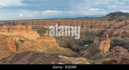 Valley of Castles, Sharyn Canyon National Park, Tien Shan Mountains, Kazakhstan Stock Photo