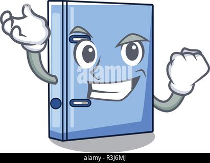 Successful office binder with file character funny Stock Vector