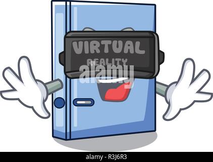 Virtual reality office binder mascot blank copy book Stock Vector