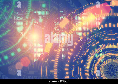 Technology and connection background concept. Abstract futuristic circuit computer with light. Modern business backdrop. Picture for add text message.