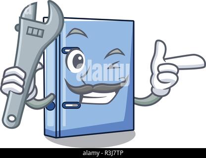 Mechanic office binder file Isolated on cartoon Stock Vector