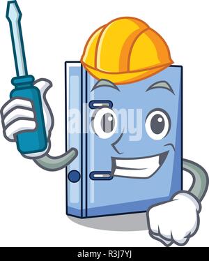 Automotive office binder file Isolated on cartoon Stock Vector