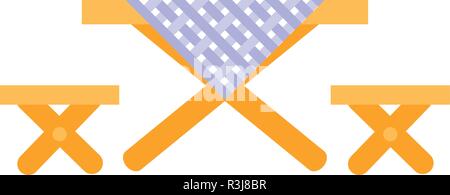 picnic table icon over white background, vector illustration Stock Vector